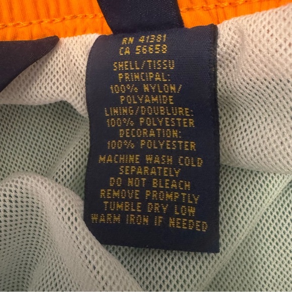 Polo Ralph Lauren Traveler Classic Swim Trunks Green with Orange Pony XLT - Picture 8 of 9